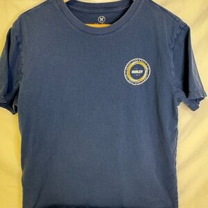 Hurley Navy Short Sleeve Tee with Yellow Logo